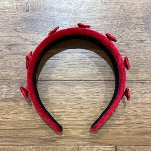 Art Class Girls Red Velvet Bows Headband